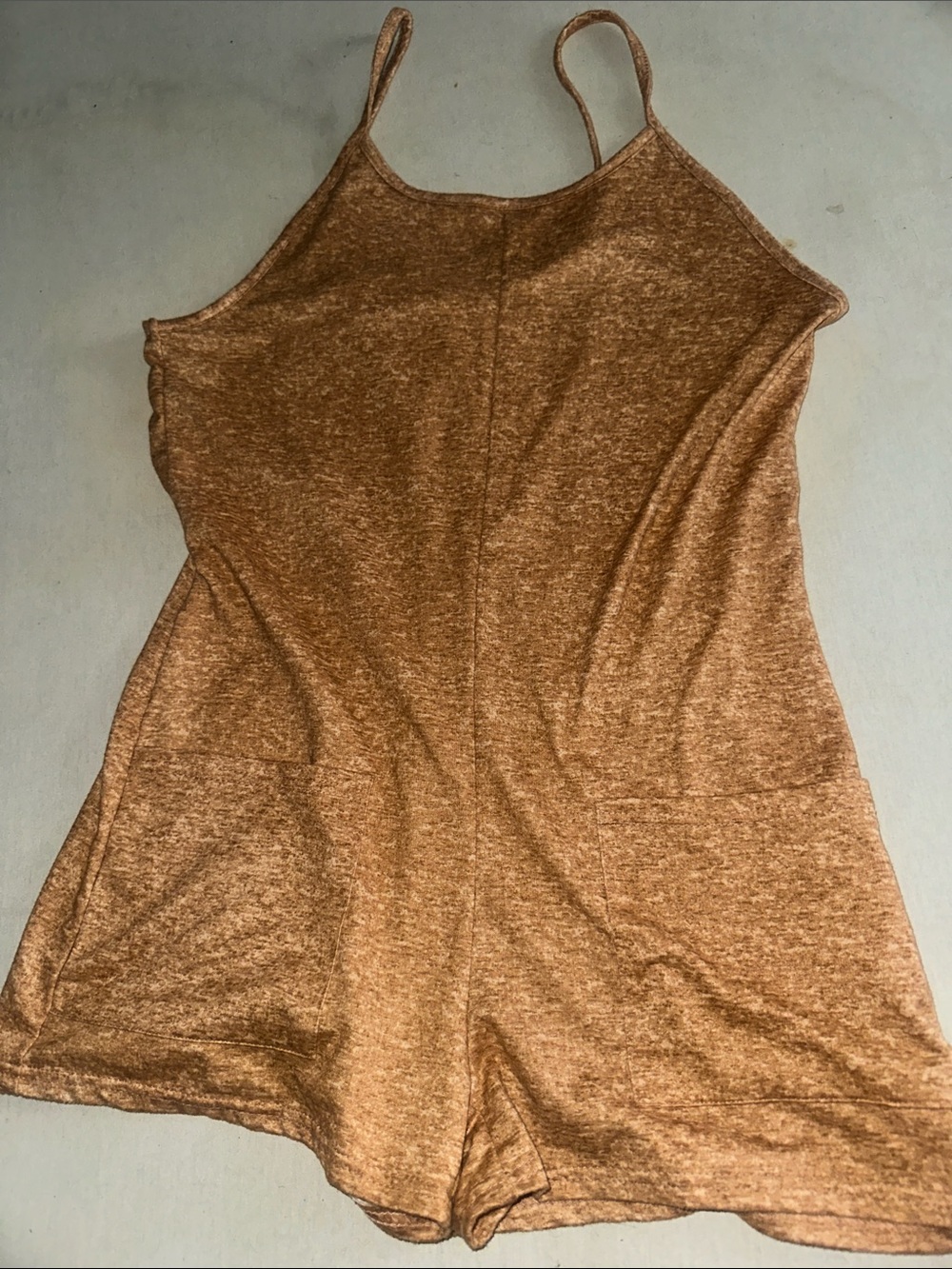Womens Size M Sleeveless Brown Knit Romper